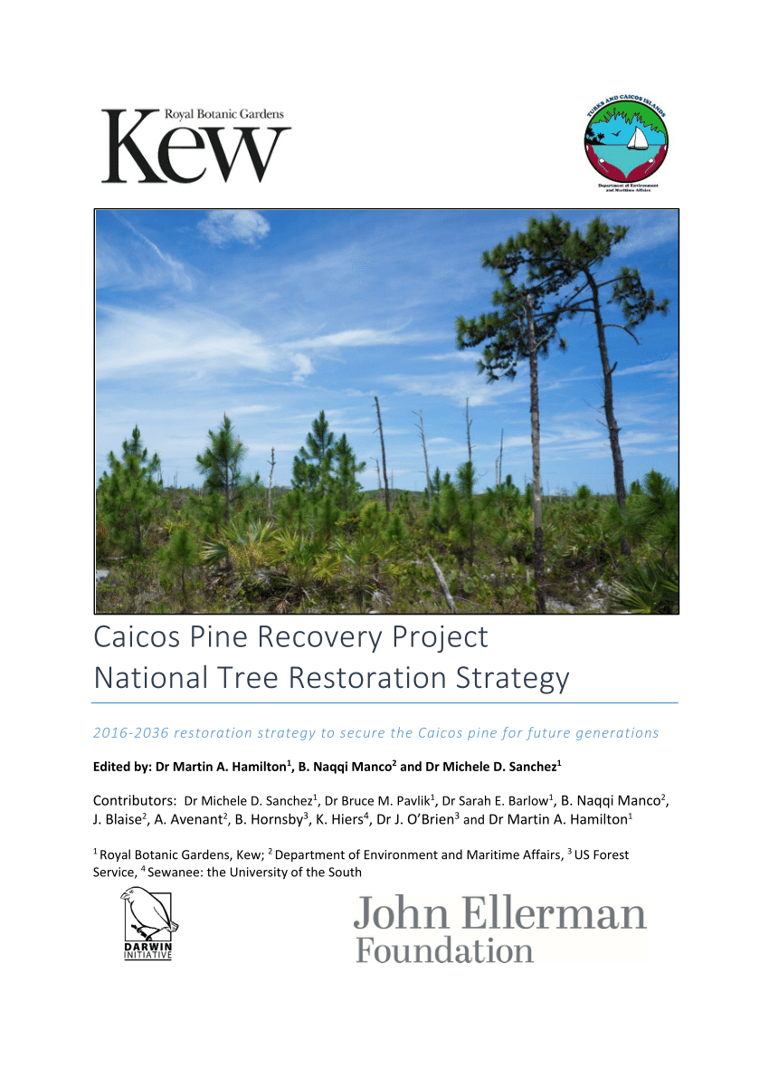 (Pdf) Caicos Pine Recovery Project National Tree Restoration Strategy within Pdf The Botanical Course Project Eden