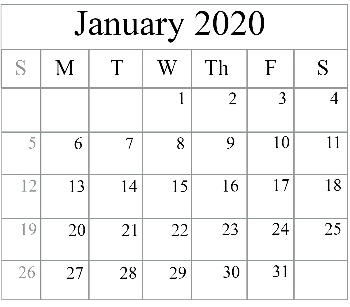 Print Free Monthly Calendars Without Downloading 2020 | Calendar for Print Free Calendar Without Downloading