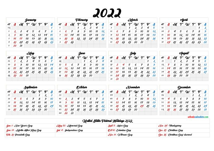 Printable 2022 Calendar One Page  6 Templates In 2020 | Printable regarding Yearly Calander With Squaress