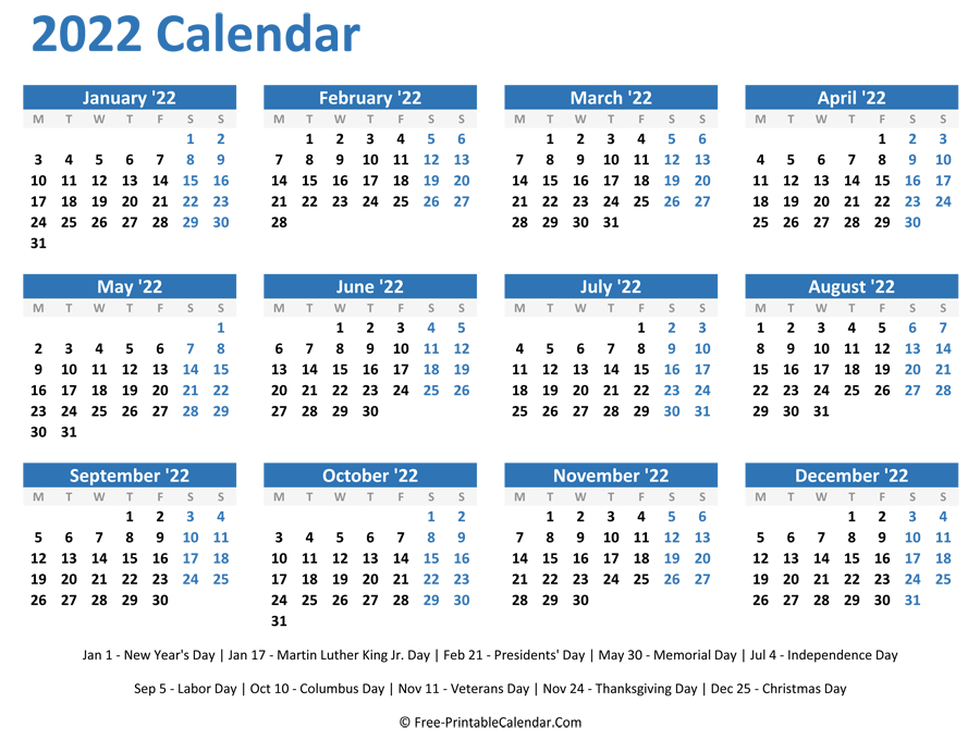 Printable 2022 Calendar With Canadian Holidays | Free Letter Templates intended for Google Free Calendar 2022