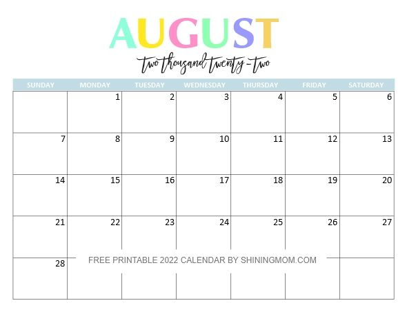 Printable Free 2022 Calendar Without Downloading | Example Calendar within Printable Free 2022 Calendar Without Downloading