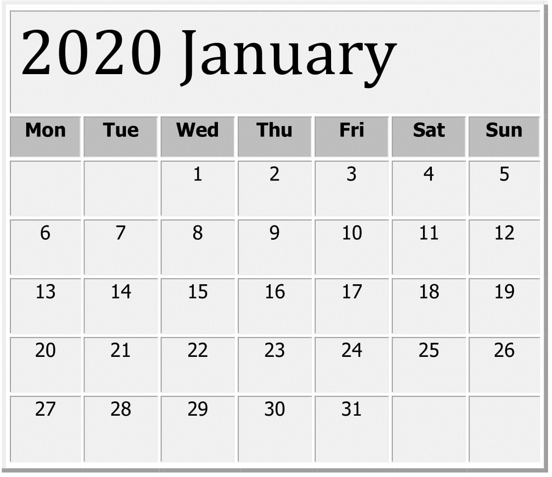 Printable Large Square Monthly Calendar 2020 | Calendar Template 2021 in Large Square Blank Calendar