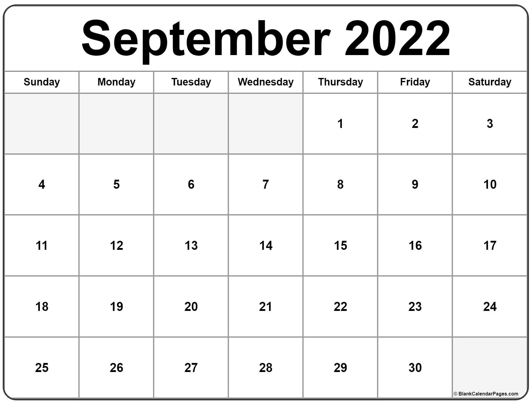 Printable Monthly Calendars For 2022 | Free Printable Calendar Monthly within Calendar September 2022 To August 2022