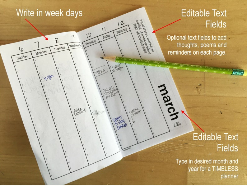 Printable Weekly Pocket Planner Pdf File 3 Month Editible | Etsy intended for Pocket Calendar S Paper