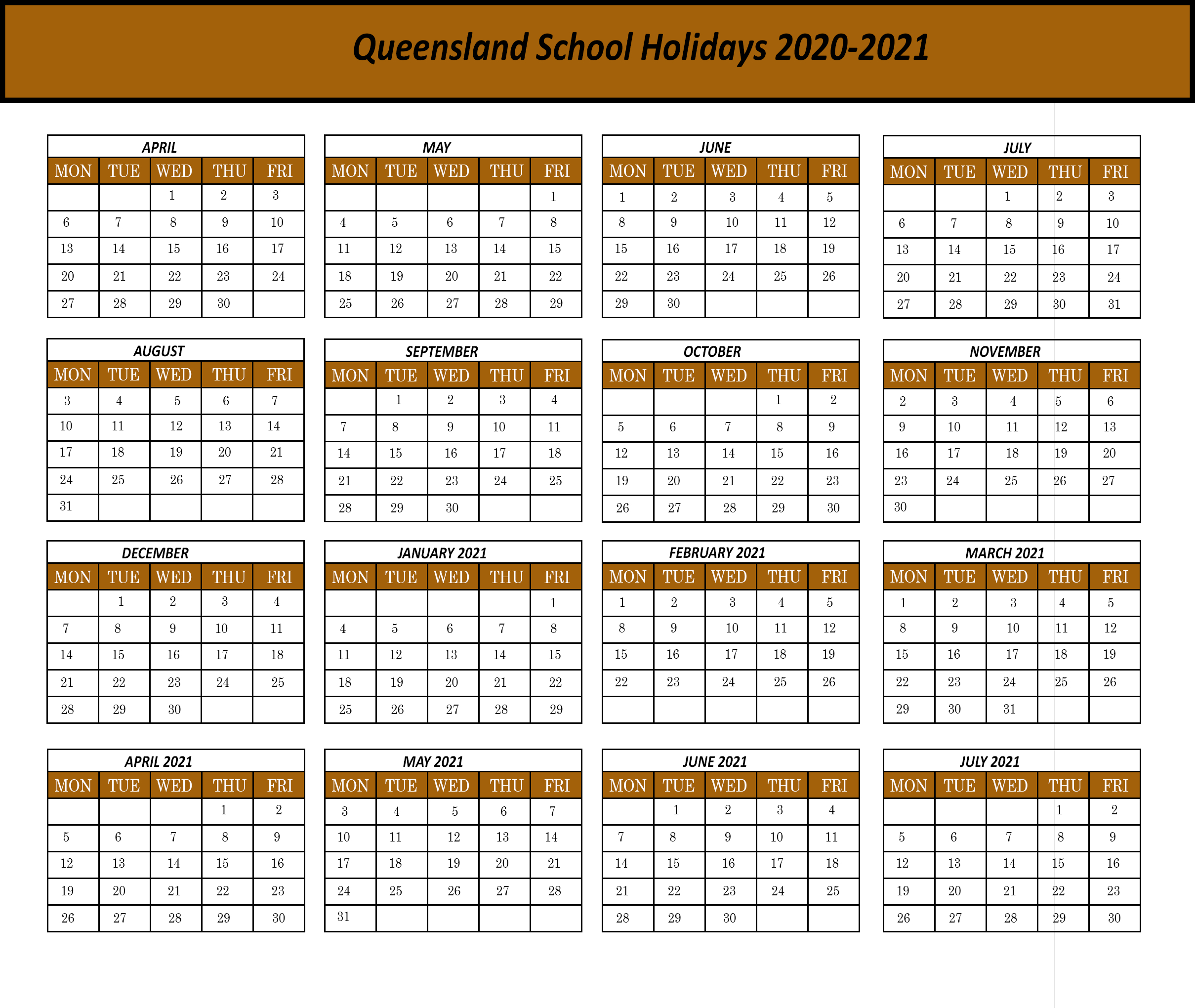 Qld School Calendar 2020 Printable | Calendar Template Printable throughout 2022 School Calendar Qld