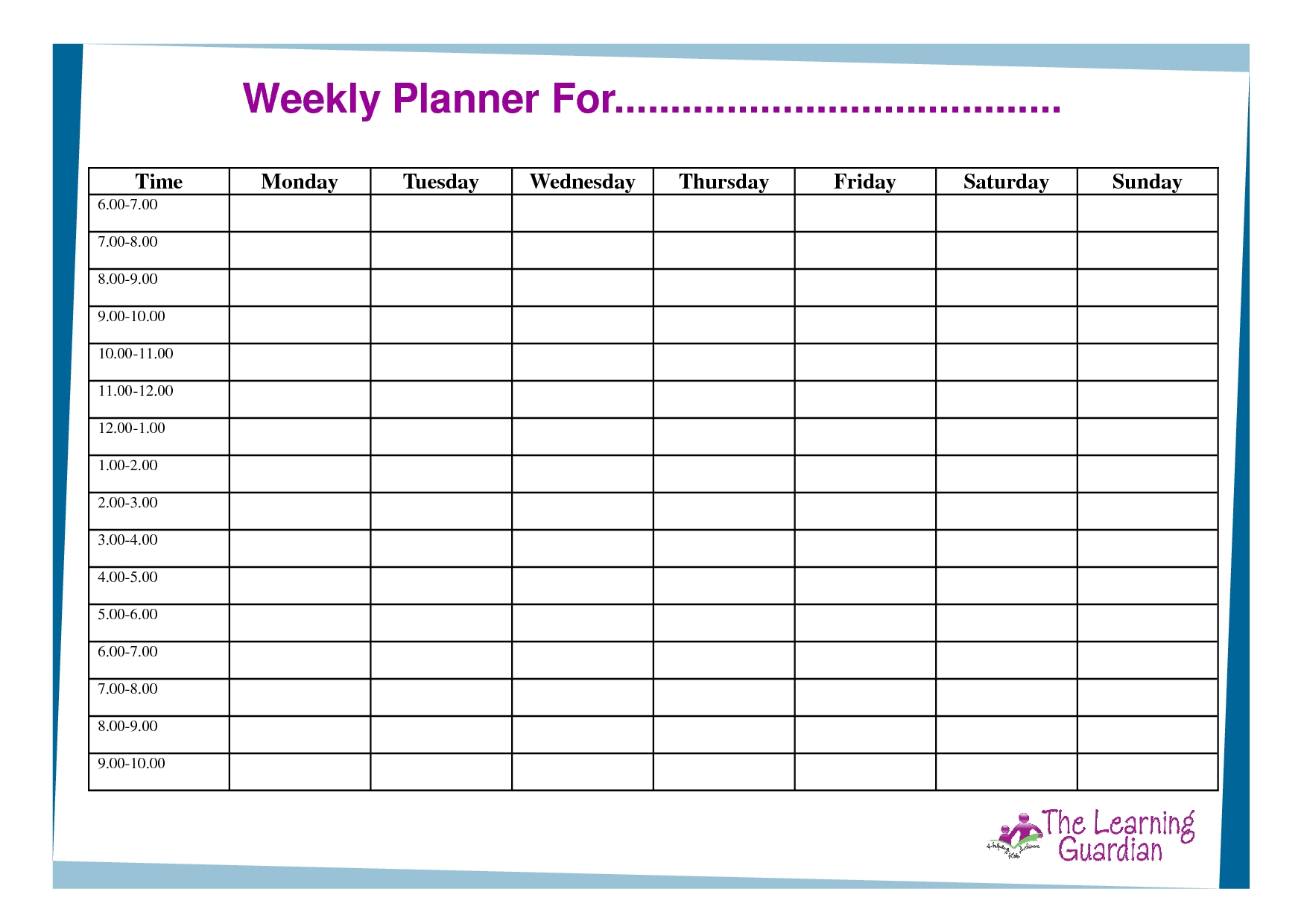 Schedule Sheet Monday To Friday :Free Calendar Template throughout Monday To Friday Template