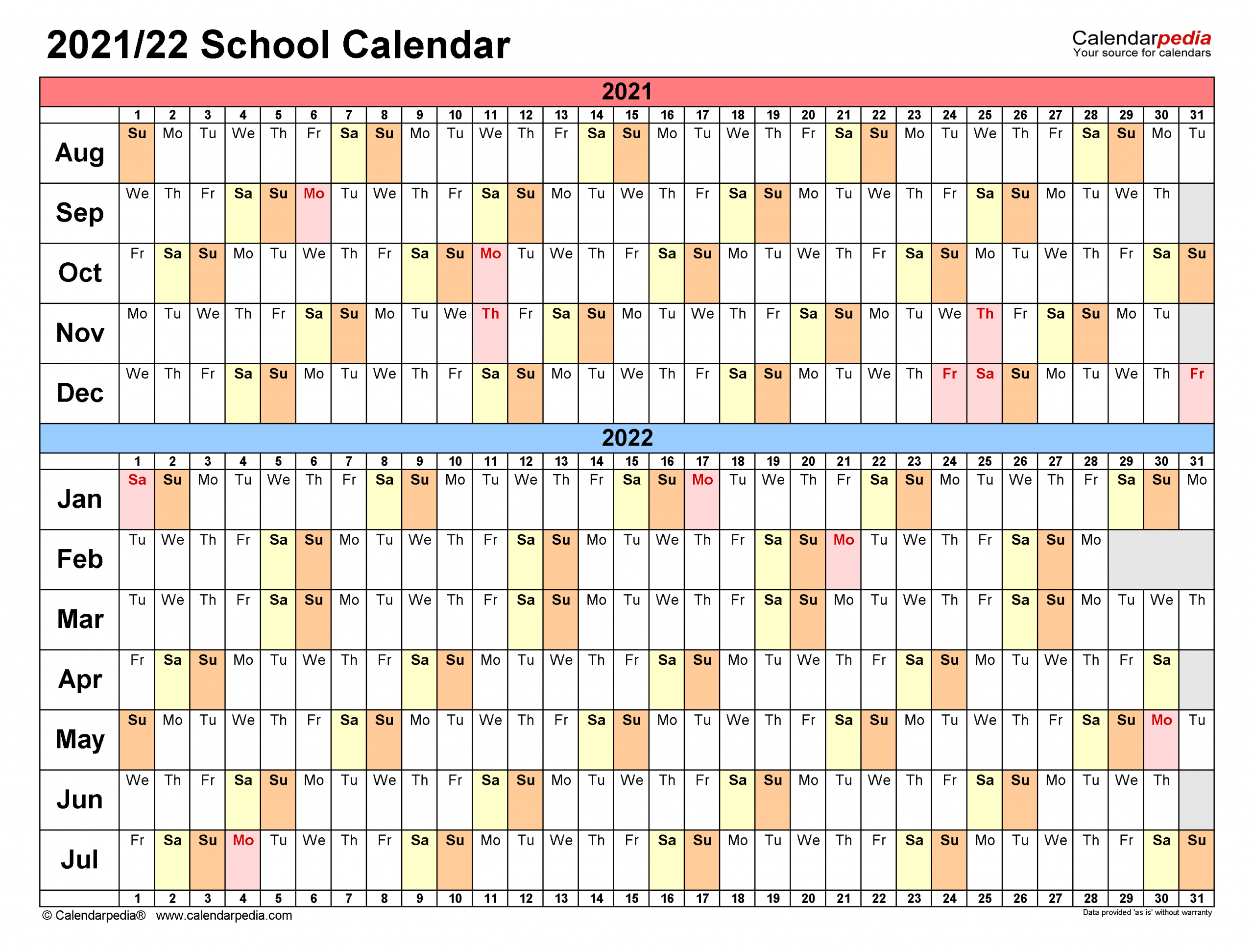 School Calendars 2021 2022 Free Printable Word Templates  Calendar with regard to Time And Date Calendar 2022 Printable
