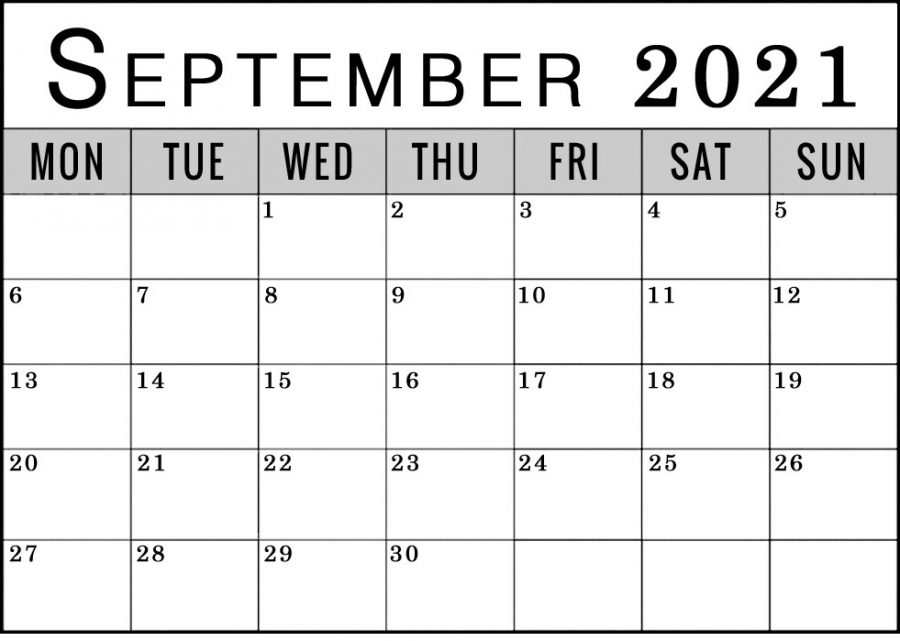 September 2021 Calendar Monday Start To Sunday Blank Free Printable pertaining to Printable Calendars Starting With Sunday