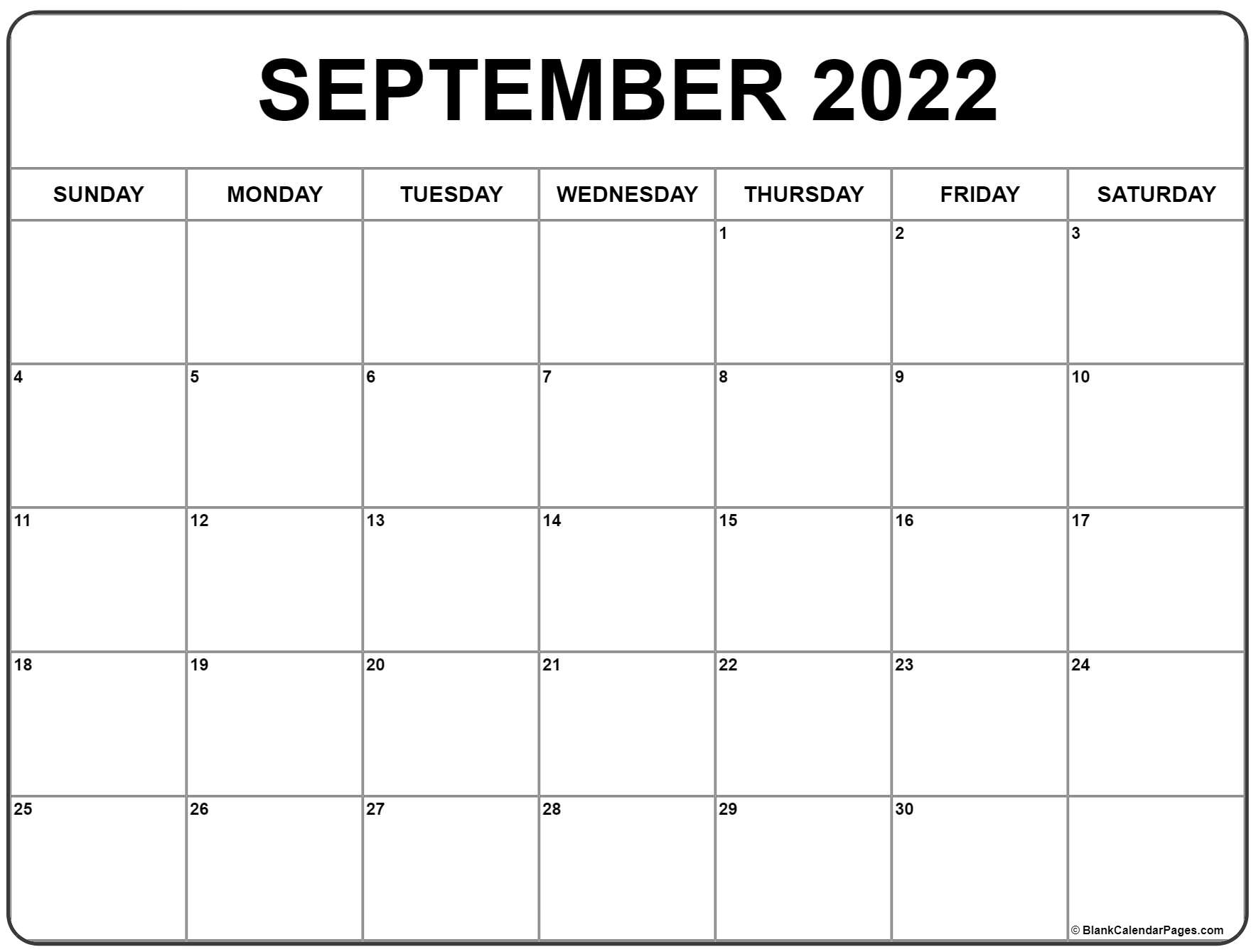 September 2022 Calendar | Free Printable Calendar Templates inside Calendar September 2022 To August 2022