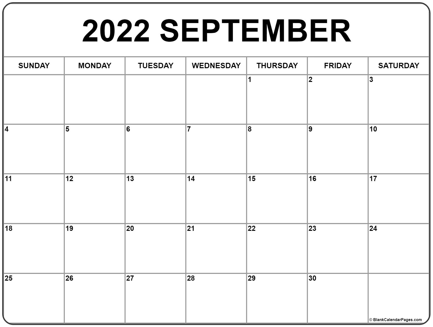 September 2022 Calendar | Free Printable Calendar Templates within Calendar September 2022 To August 2022