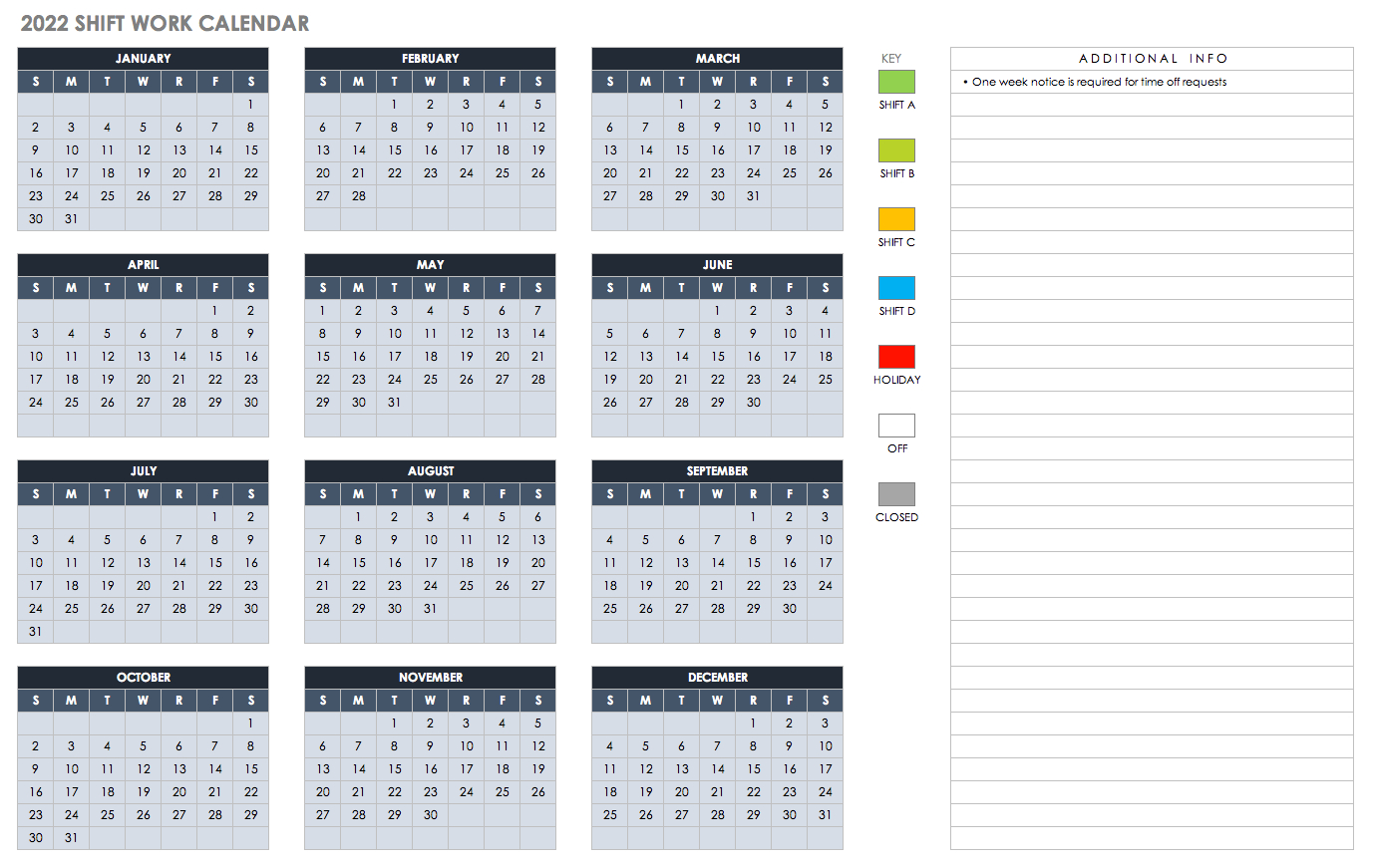 Shift Calendar 2022 | Example Calendar Printable with Firefighter Calendar 2022 Printable