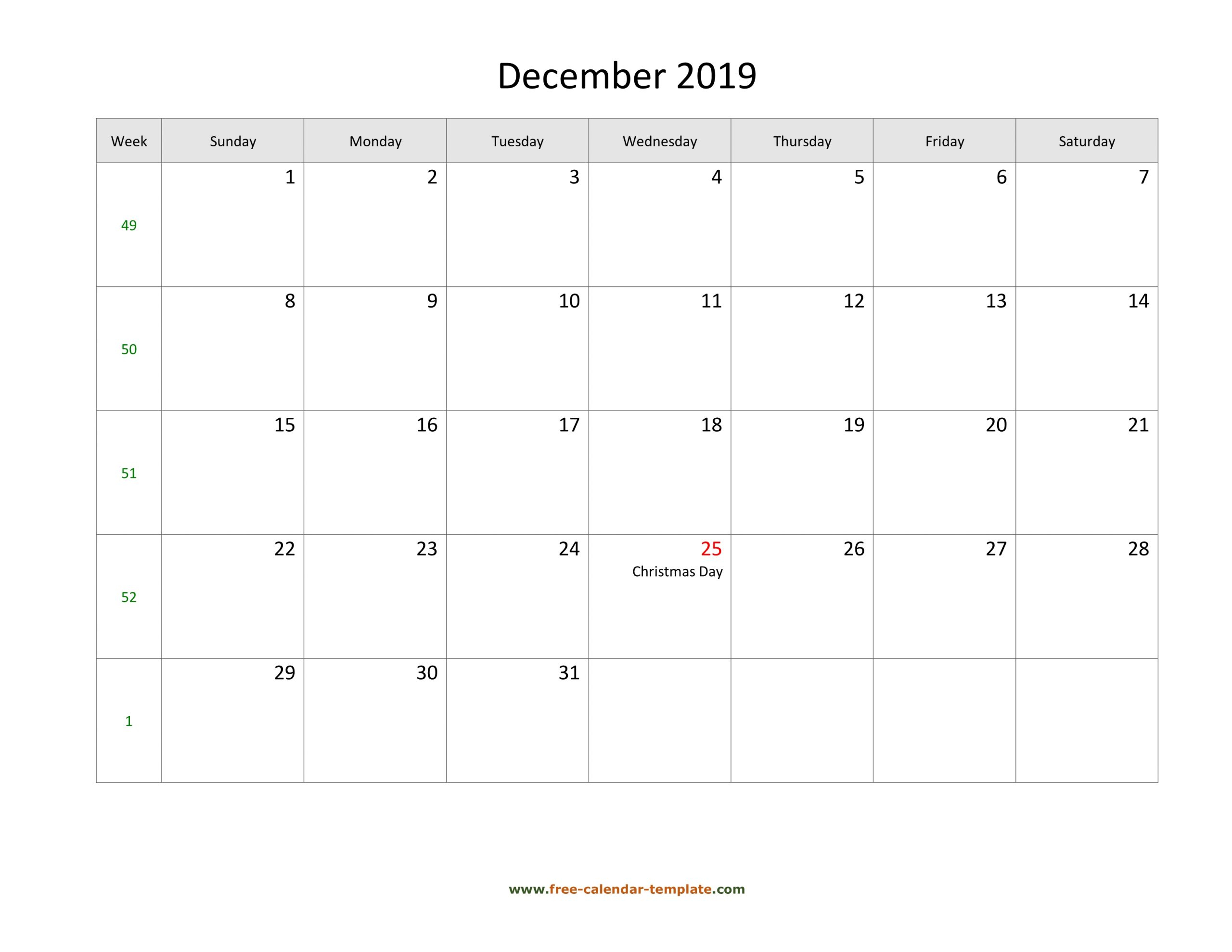 Take December 2020 Calender With Large Squares | Calendar Printables in Calendars With Large Squares