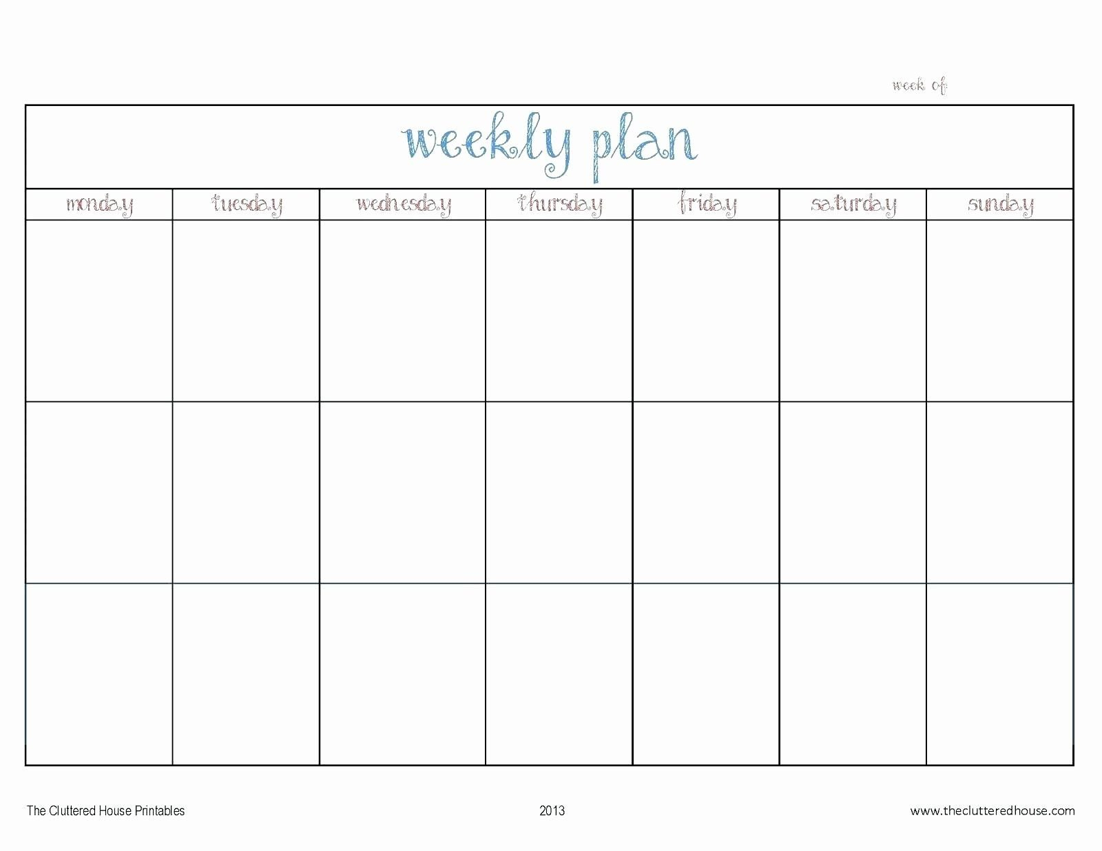 Template Momday To Friday :Free Calendar Template intended for School Are From Monday To Friday