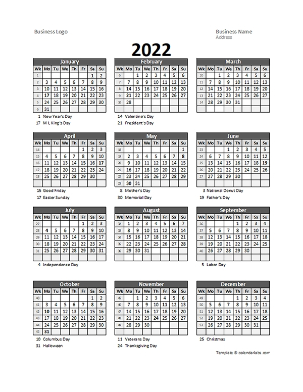 The Calendar 2022 Excel Free Download | Get Your Calendar Printable for Get Free Employee Absentee Calendar 2022 Calendar