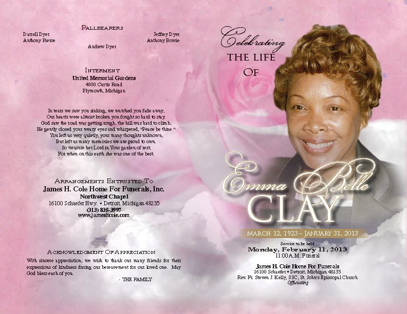 Tri Fold Obituary Template Free  Eversale with regard to Free Blank Printable Programs