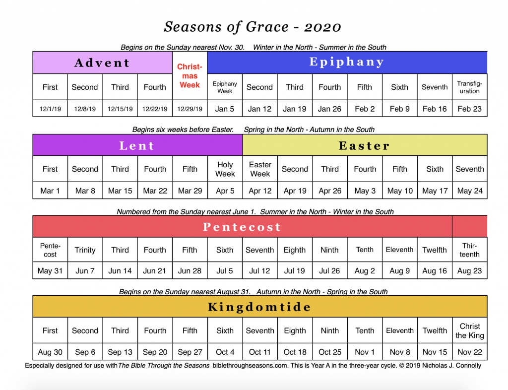 United Methodist Church Liturgical 2020 Template Calendar Design throughout Anglican Liturgical Calendar Pdf