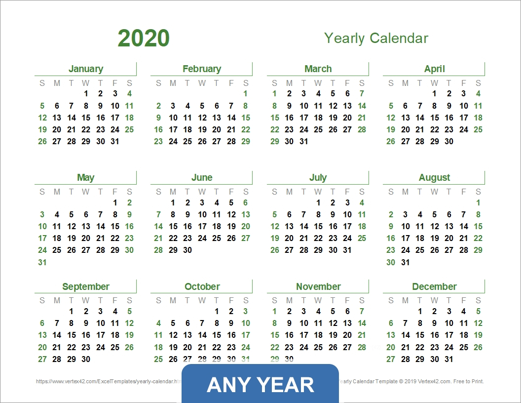 Vertex42 2022 : 2022 Calendar Template Large Boxes  Free Printable for 2022 Wall Calendar Printable Free