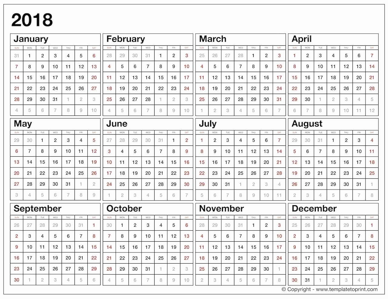 Year At A Glance Calendars Printable  Calendar Inspiration Design throughout At A Glance Calendars