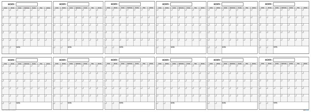 Yearly Wall Planner 36&quot; X 100&quot; Swiftglimpse  Swift Calendars for Extra Bold Large Print Calendars