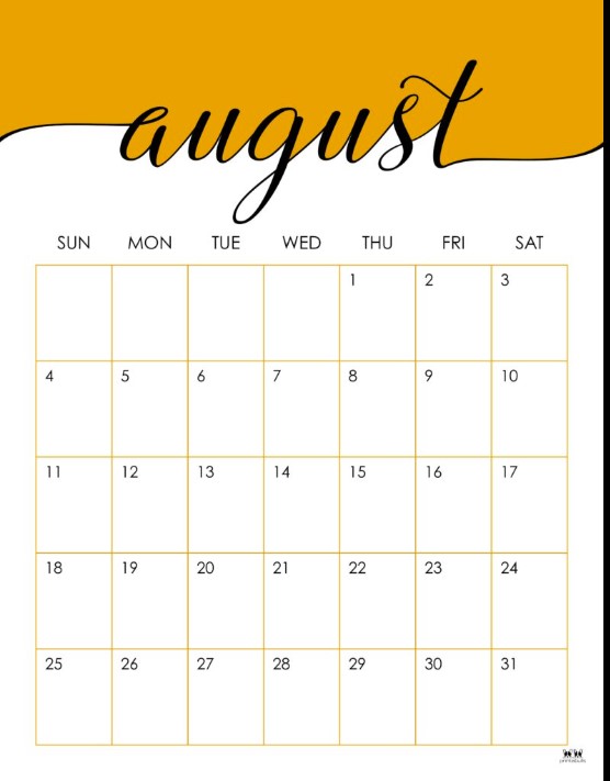 Printable August 2024 Calendars