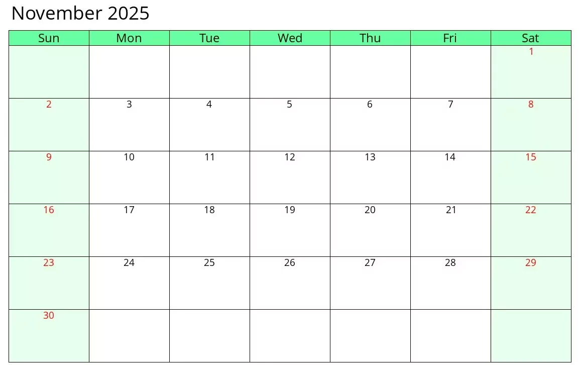 A person using a personal editable November 2025 calendar to plan family events