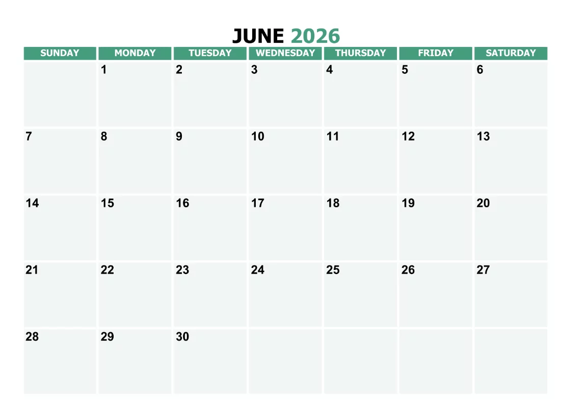 June 2026 kids calendar template JPG PNG