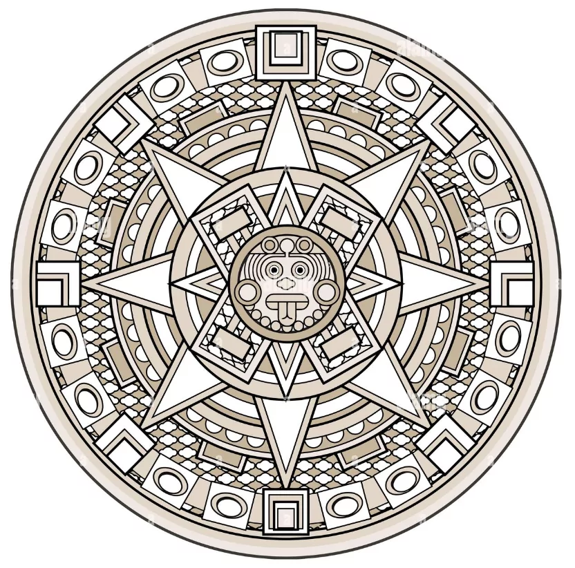 MayanAztec calendar illustration