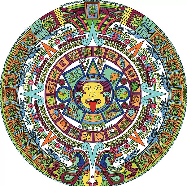 MayanAztec calendar illustration
