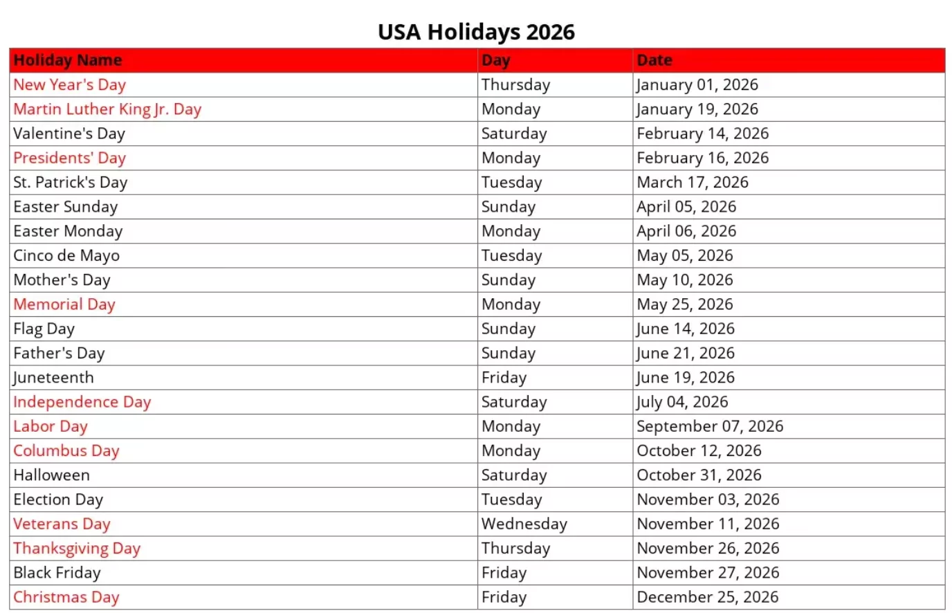 United Kingdom 2026 public holidays list with icons