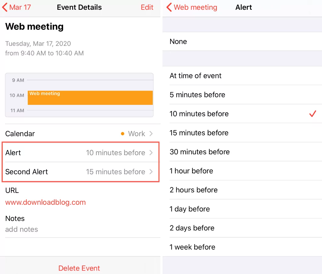 Multiple family members' phones displaying personalized calendar notifications alerts