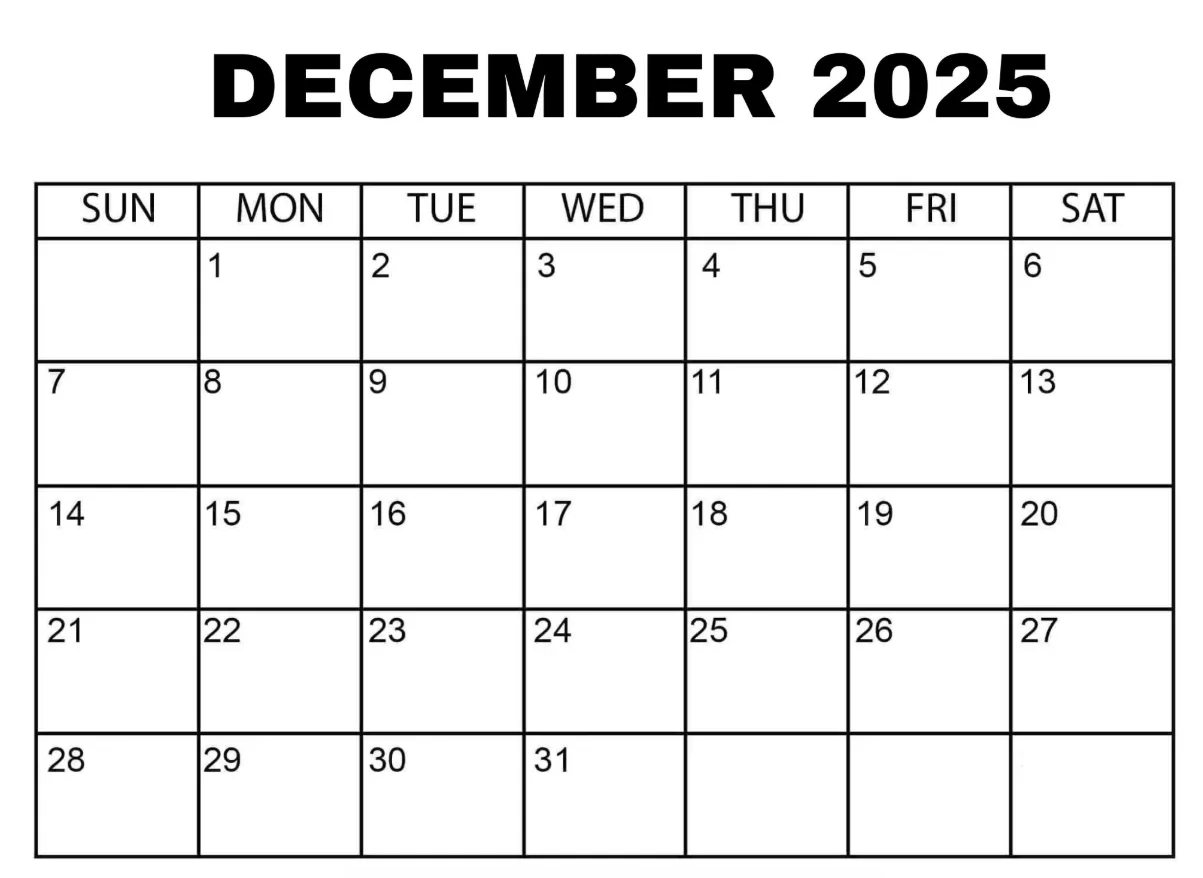 black gold december 2026 calendar free printable template