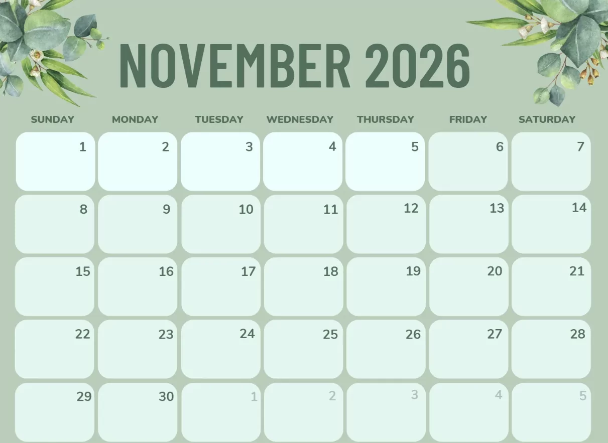 easy to read november 2026 planner