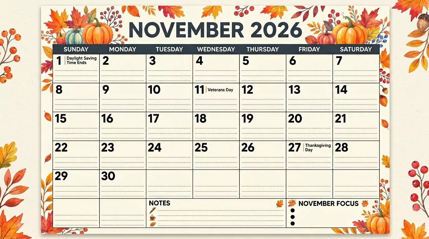 november 2026 large print calendar printable