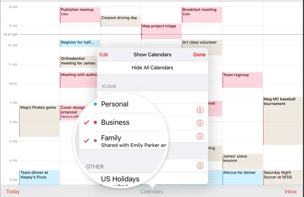 Secure family calendar sharing app Google Apple privacy tips