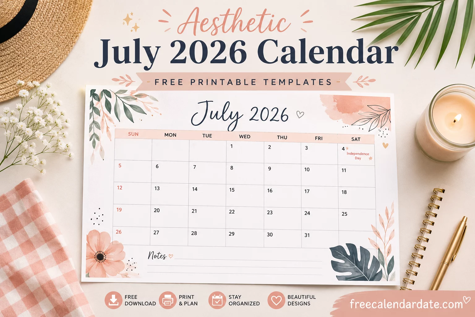 free printable july 2026 calendar